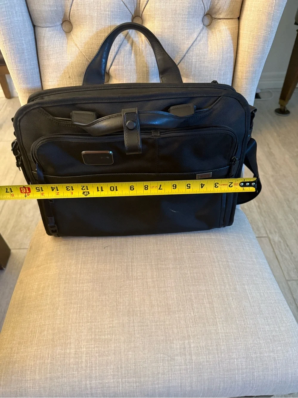 Tumi Black Alpha Briefcase with Shoulder Strap